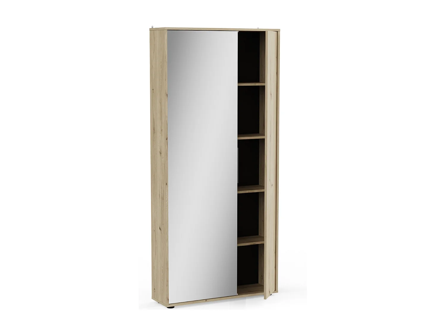 Armoire à chaussures 2 portes et 1 miroir L82,8 cm - EBONY
