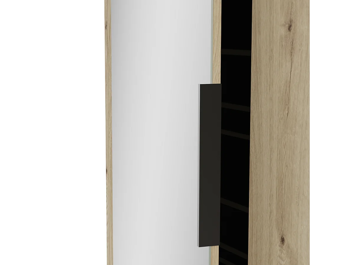 Armoire à chaussures 2 portes et 1 miroir L82,8 cm - EBONY