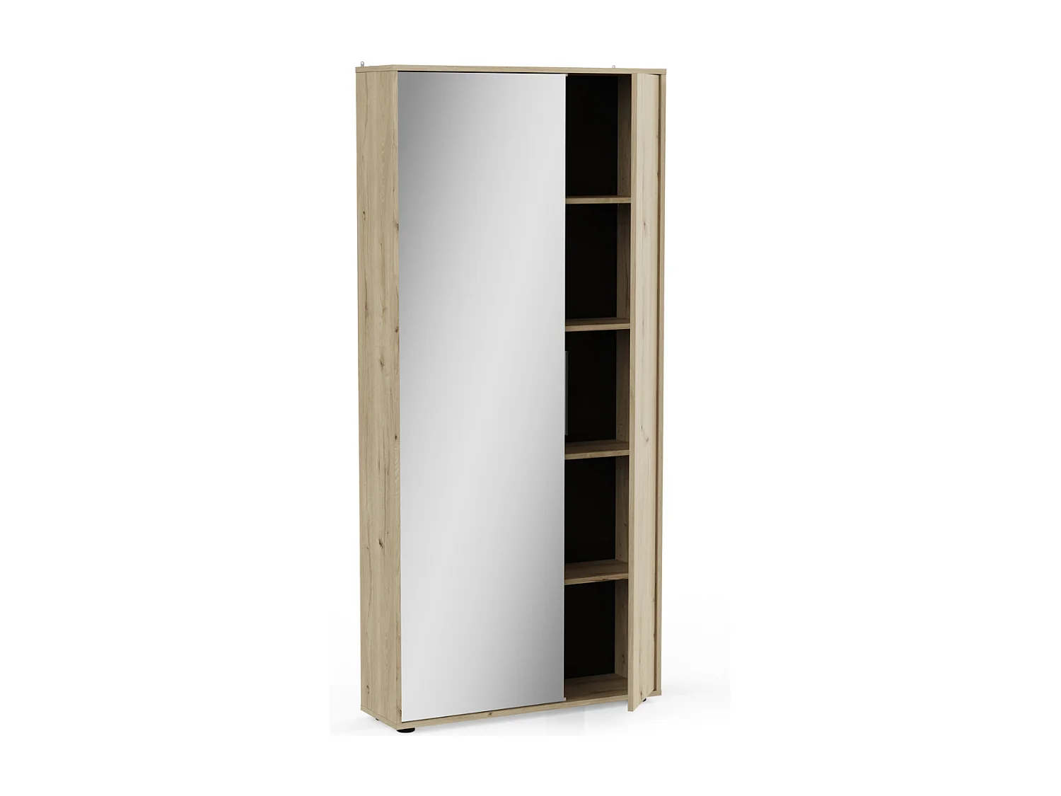 Armoire à chaussures 2 portes et 1 miroir L82,8 cm - EBONY