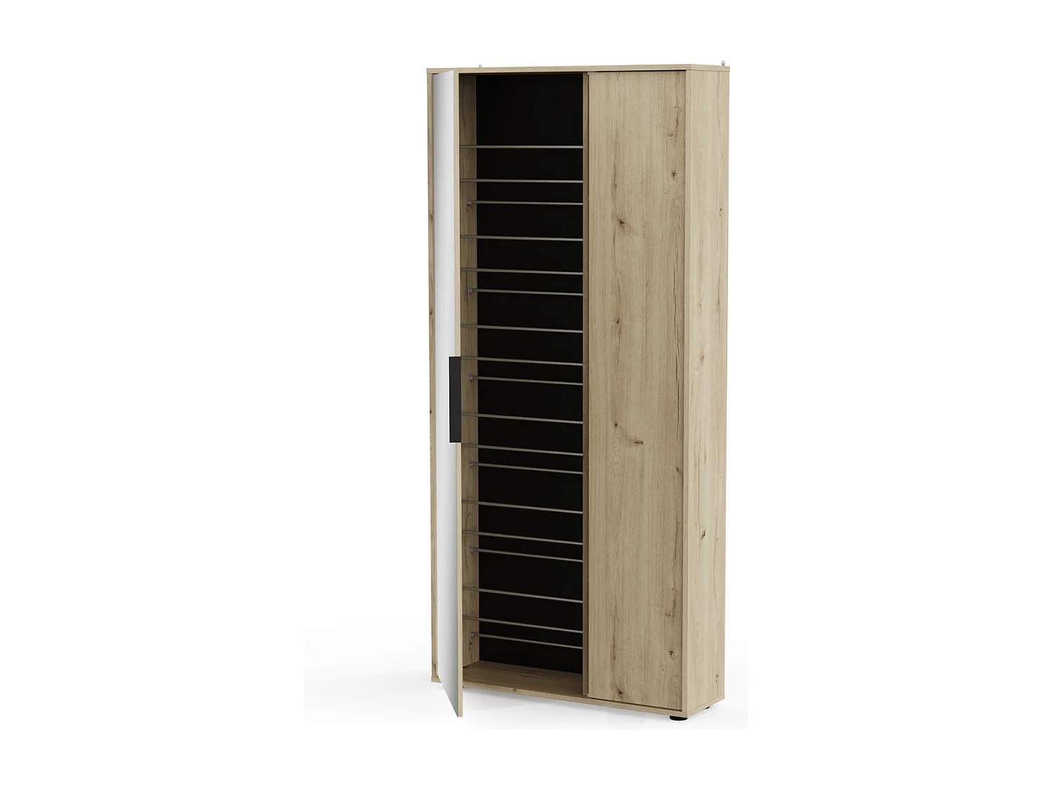 Armoire à chaussures 2 portes et 1 miroir L82,8 cm - EBONY
