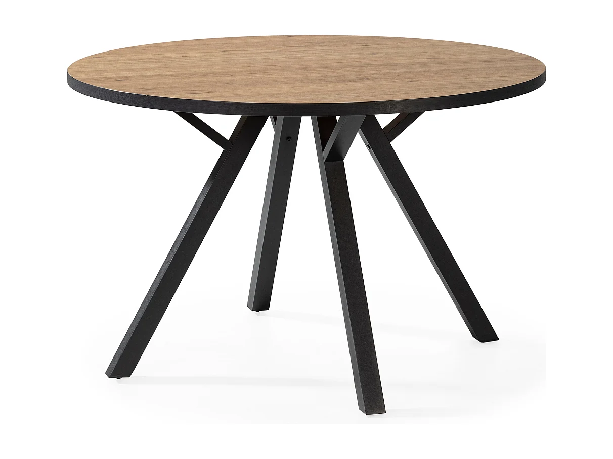 Table ronde avec pieds en métal noir L120 cm - BENI