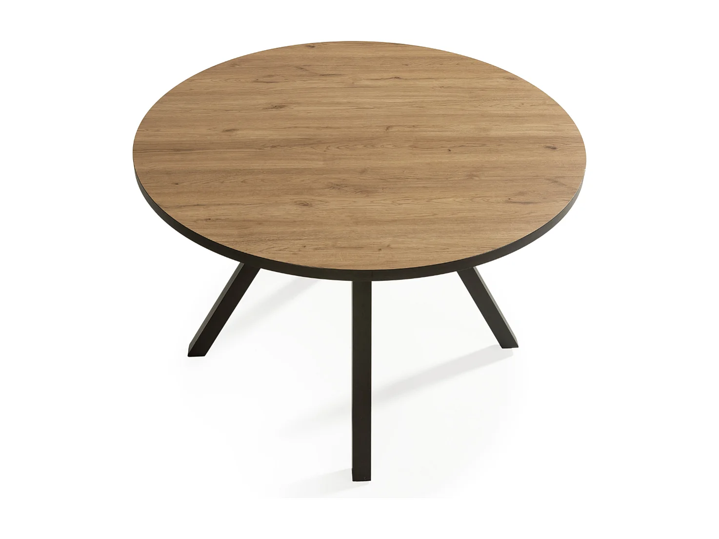 Table ronde avec pieds en métal noir L120 cm - BENI