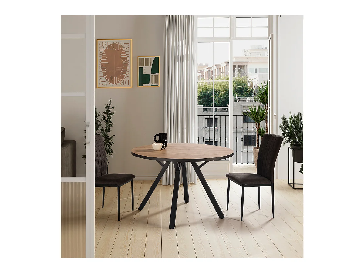 Runder Eichentisch für 4 Personen 120x77 cm