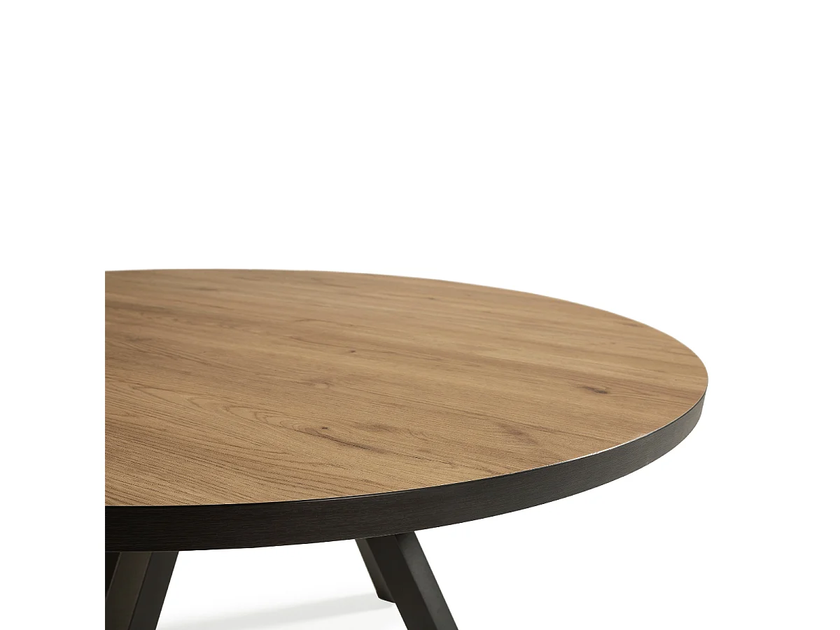 Table ronde avec pieds en métal noir L120 cm - BENI