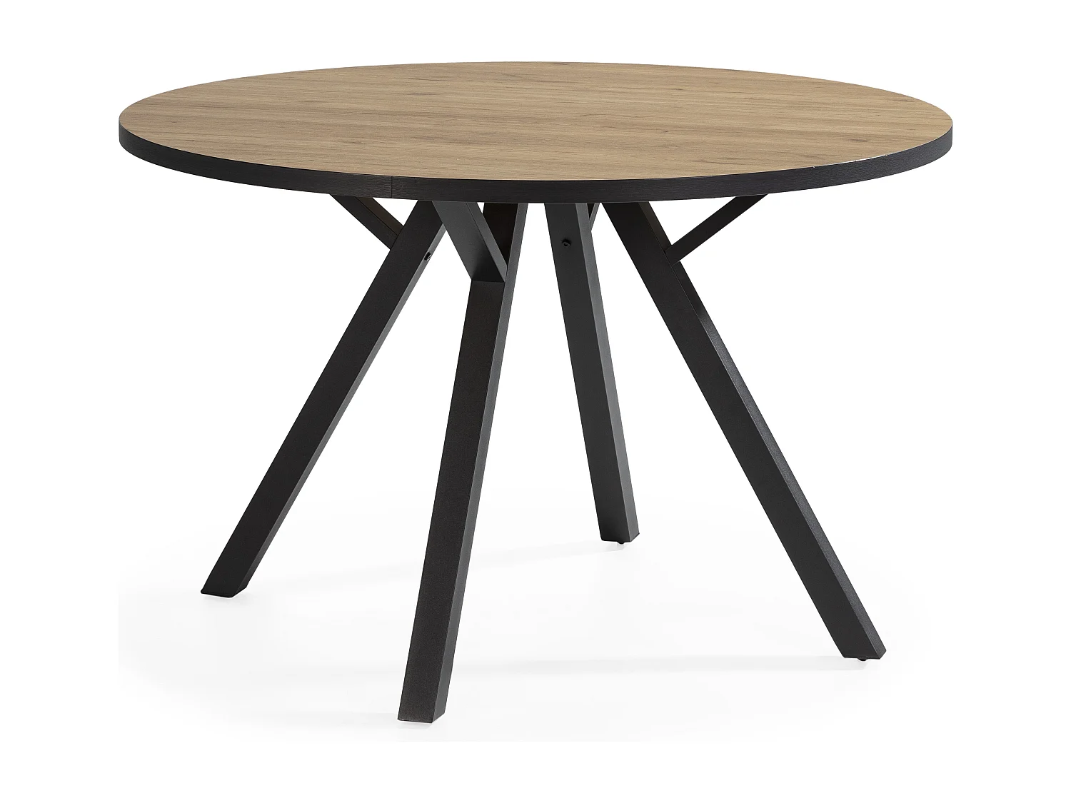 Table ronde avec pieds en métal noir L120 cm - BENI