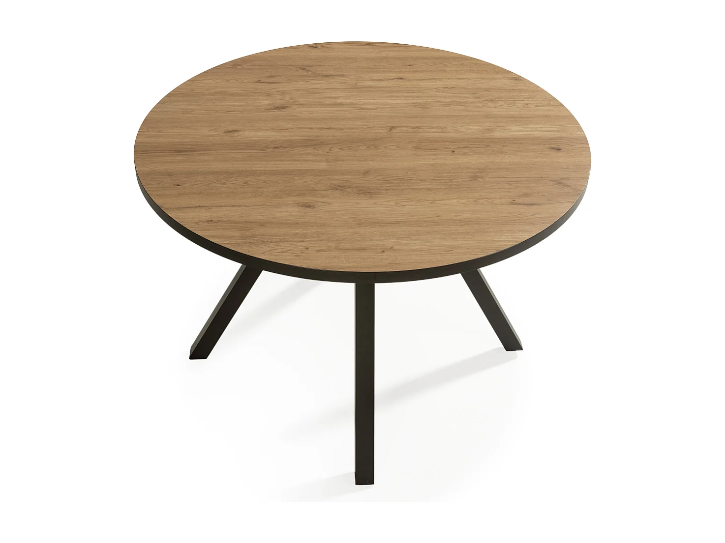 Table ronde avec pieds en métal noir L120 cm - BENI