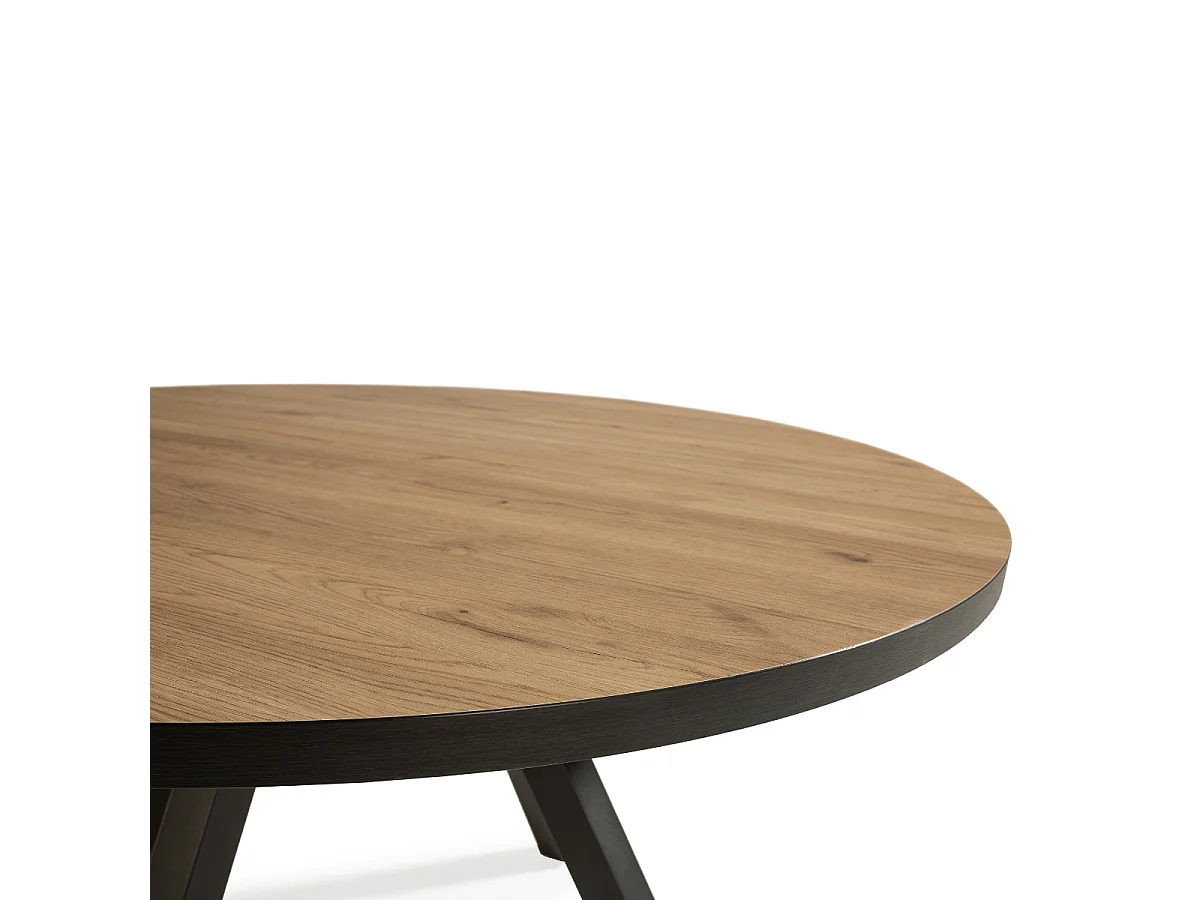 Table ronde avec pieds en métal noir L120 cm - BENI