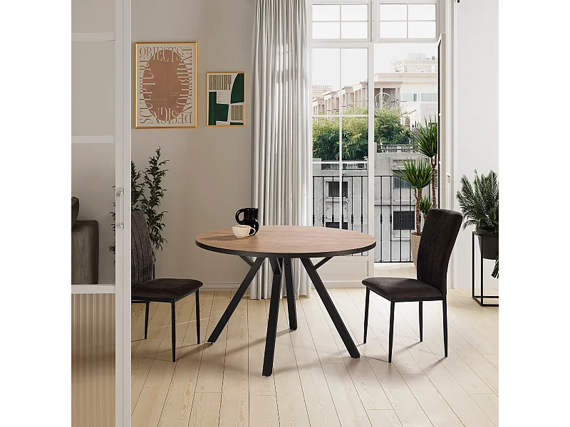 Runder Eichentisch für 4 Personen 120x77 cm