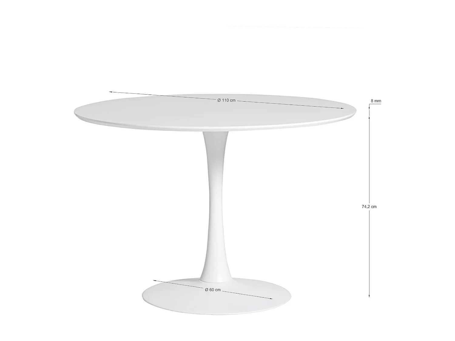 Table ronde pied métal diamètre 110 cm - ODA