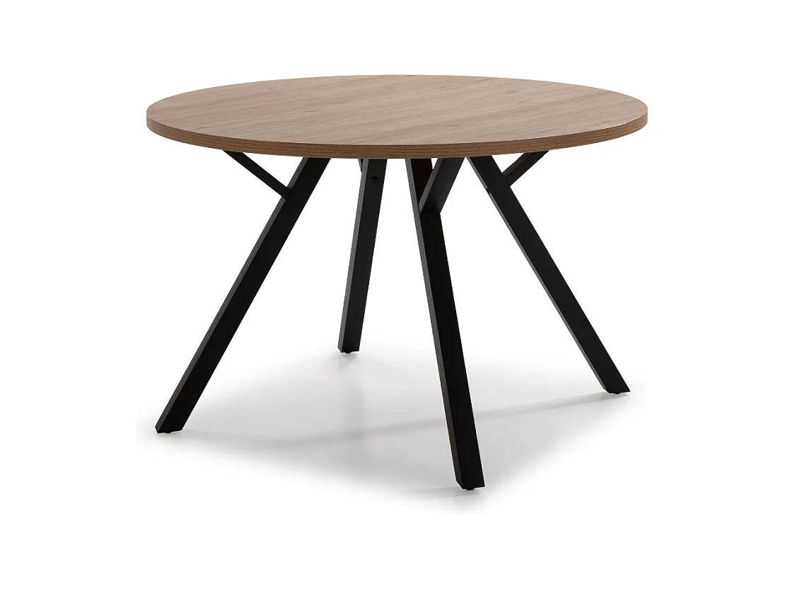 Ronde tafel met zwarte metalen poten L120 cm - BENI
