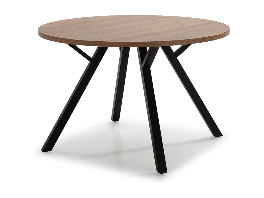 Ronde tafel met zwarte metalen poten L120 cm - BENI