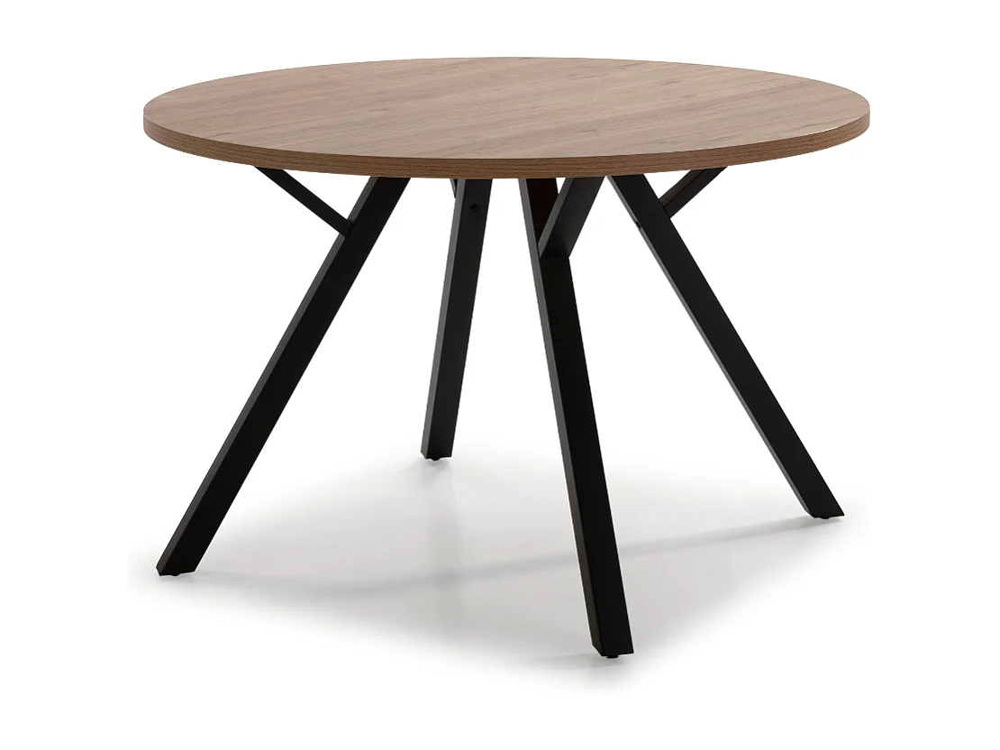 Ronde tafel met zwarte metalen poten L120 cm - BENI