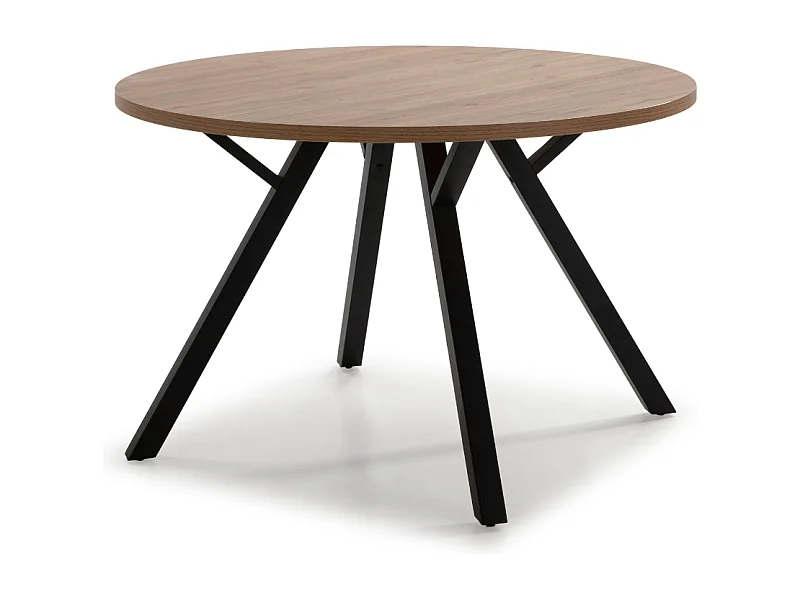 Ronde tafel met zwarte metalen poten L120 cm - BENI