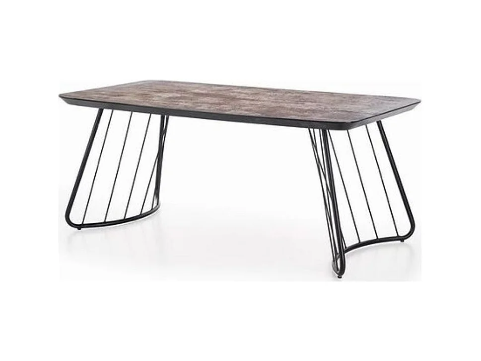 Table industrielle verre et métal 180x90cm Winter