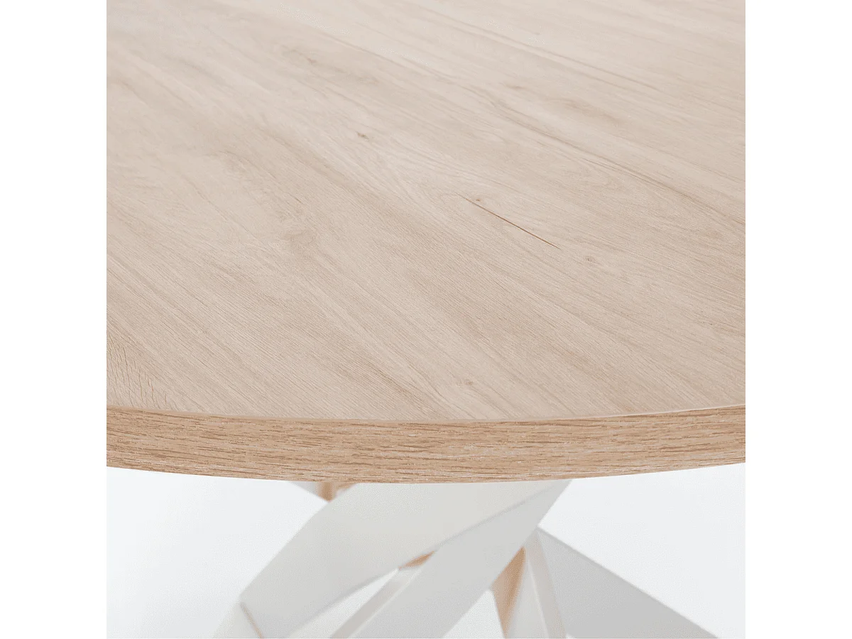 Ronde tafel met witte metalen poten L120 cm - THER