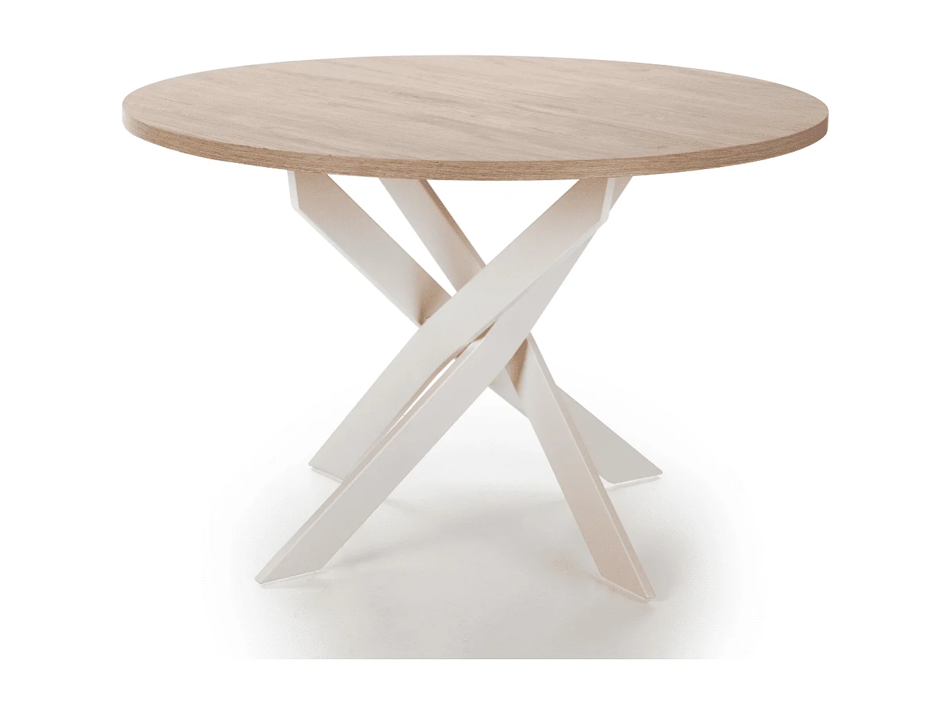 Ronde tafel met witte metalen poten L120 cm - THER