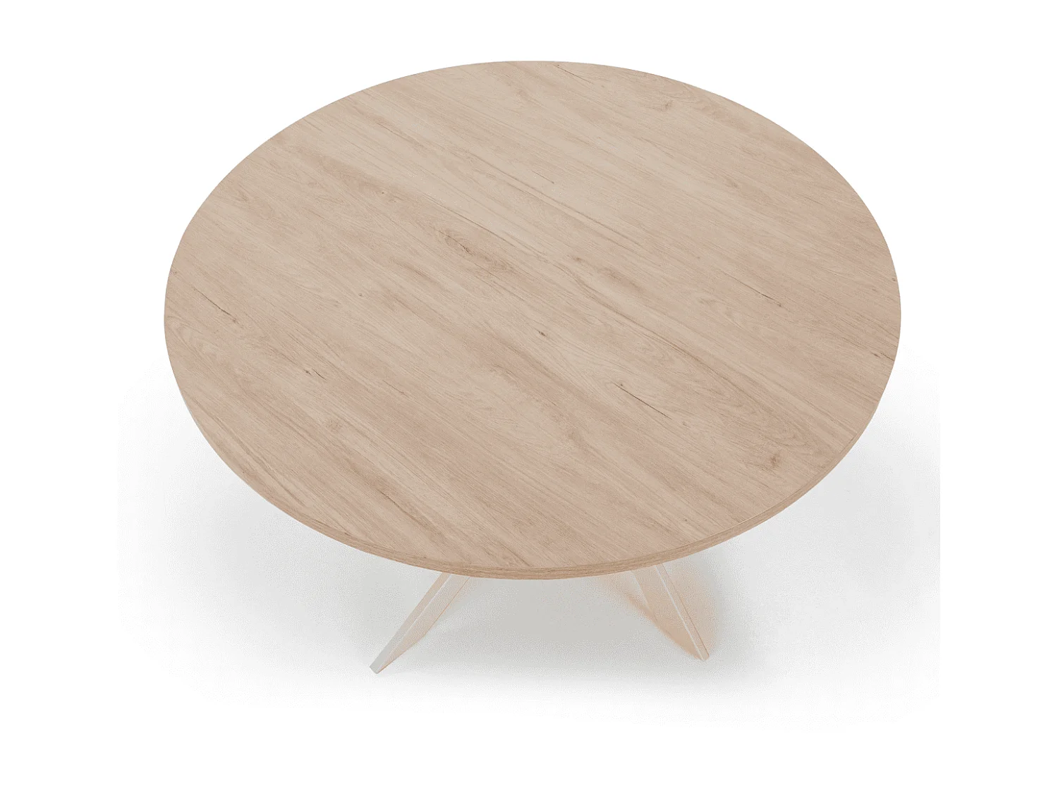 Ronde tafel met witte metalen poten L120 cm - THER