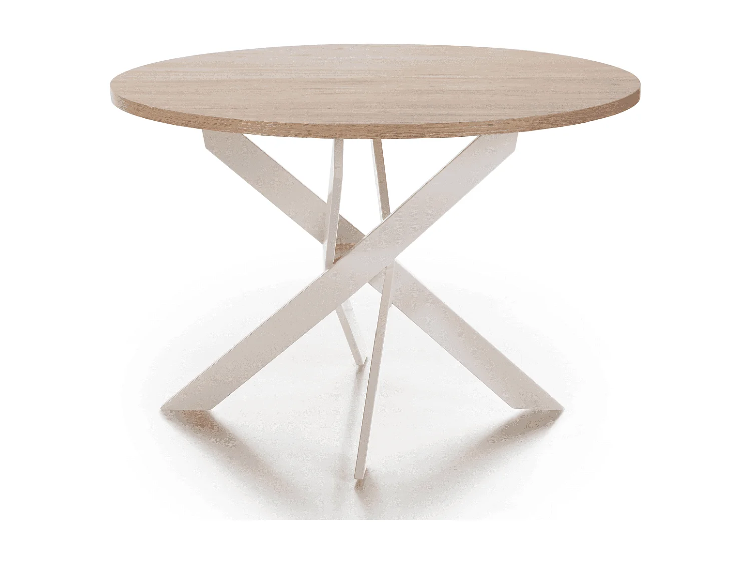 Ronde tafel met witte metalen poten L120 cm - THER