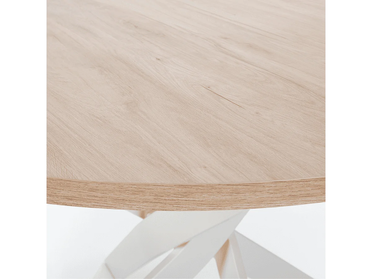 Ronde tafel met witte metalen poten L120 cm - THER