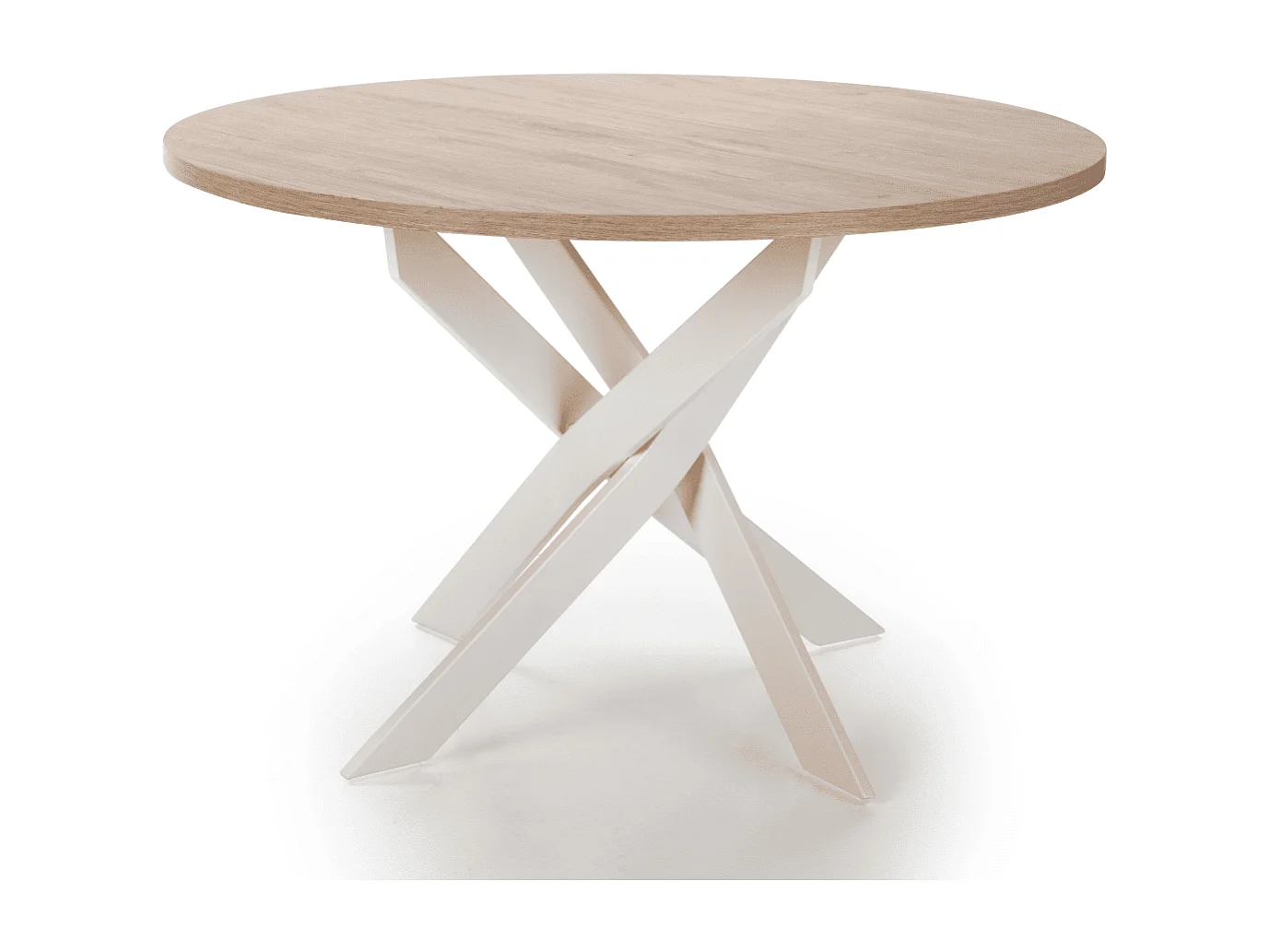 Ronde tafel met witte metalen poten L120 cm - THER