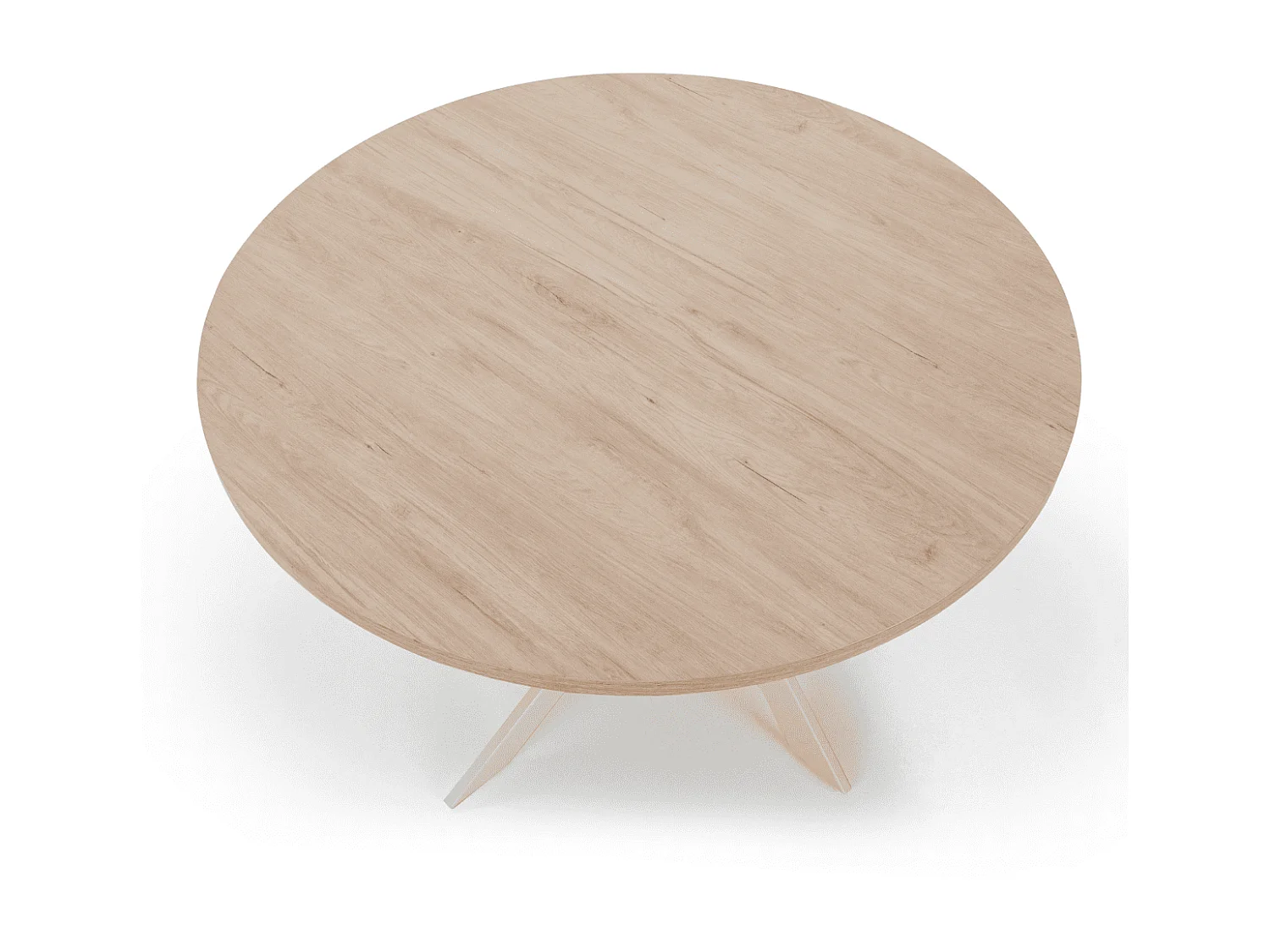 Ronde tafel met witte metalen poten L120 cm - THER