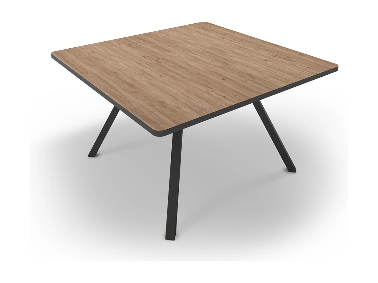 Table carrée avec pieds en métal noir L136 x l136 cm - BENI
