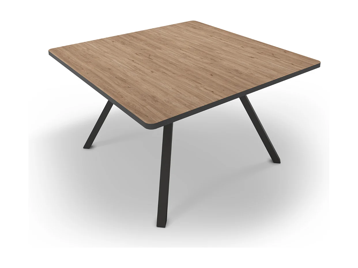 Table carrée avec pieds en métal noir L136 x l136 cm - BENI