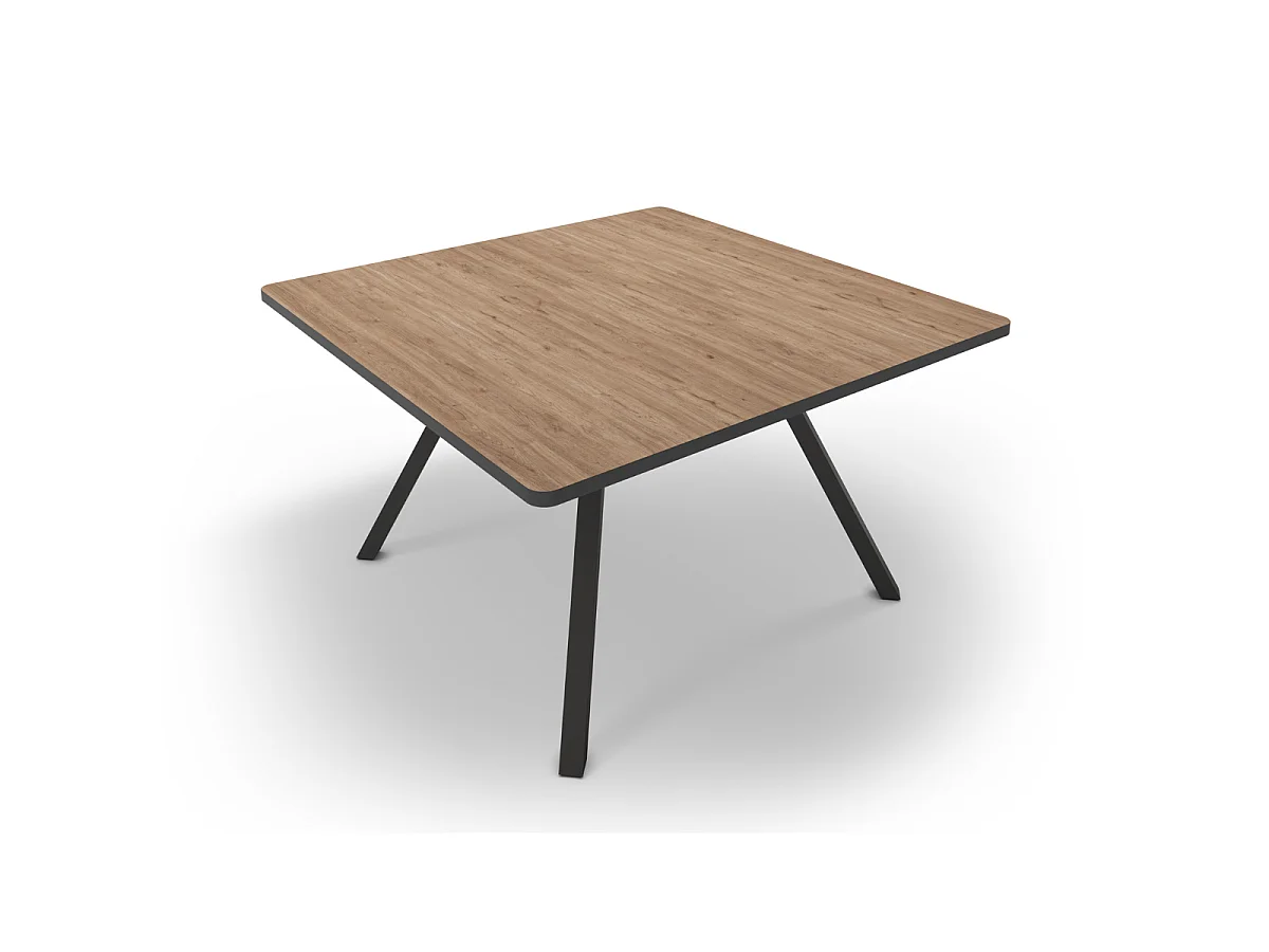 Table carrée avec pieds en métal noir L136 x l136 cm - BENI