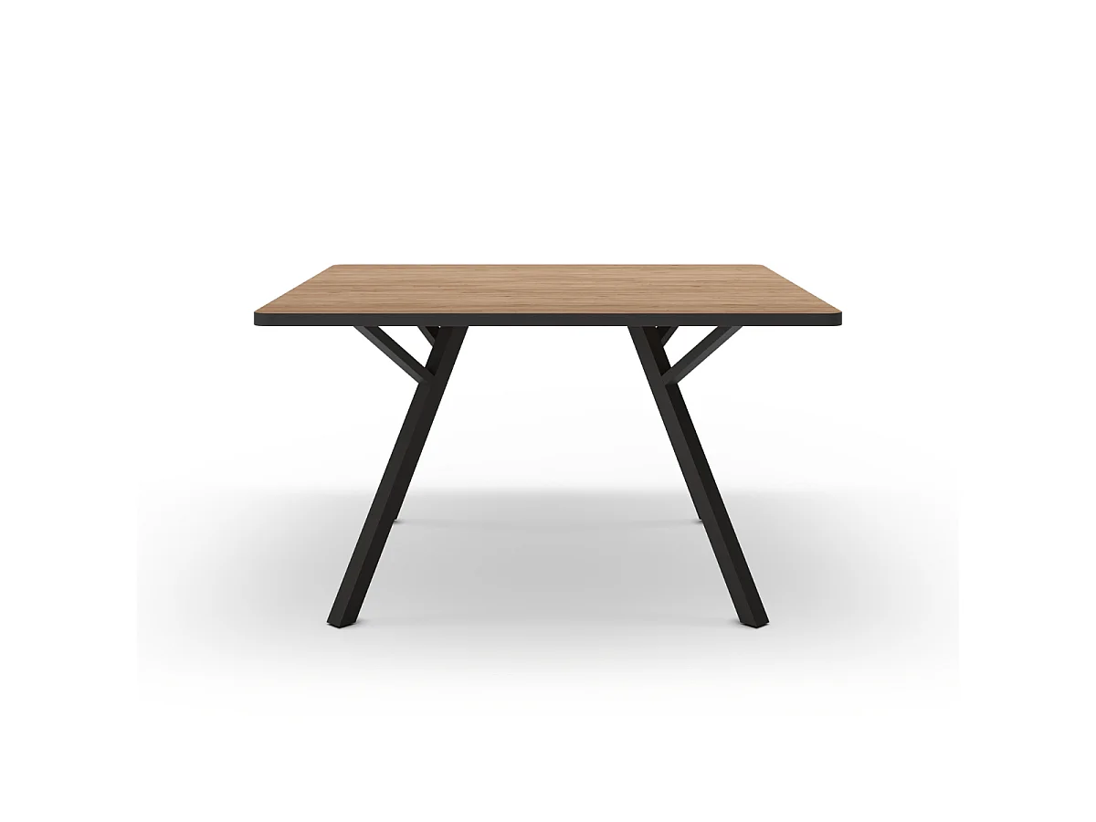 Table carrée avec pieds en métal noir L136 x l136 cm - BENI