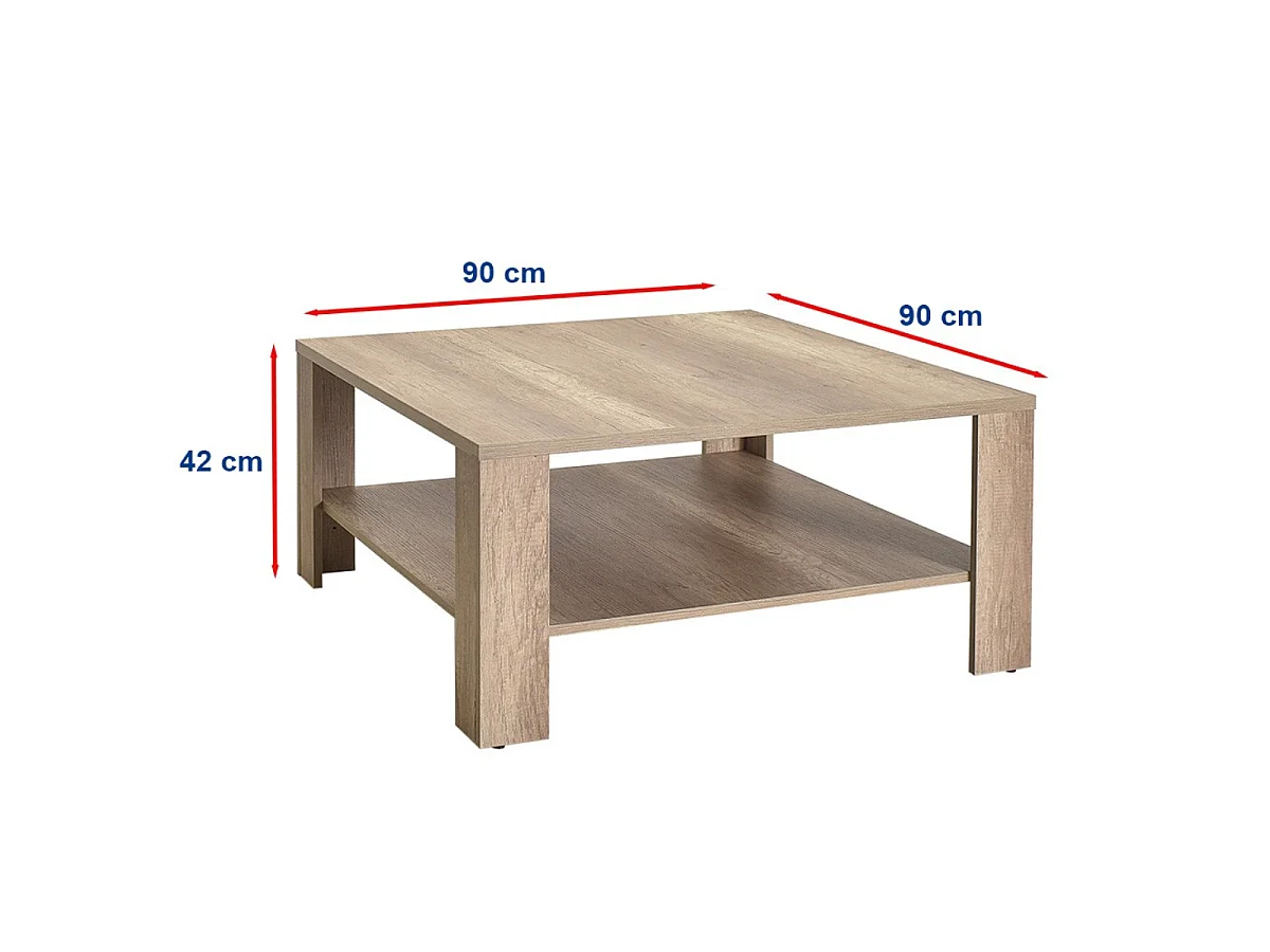 Table basse 1 étagère L90 cm - LENA
