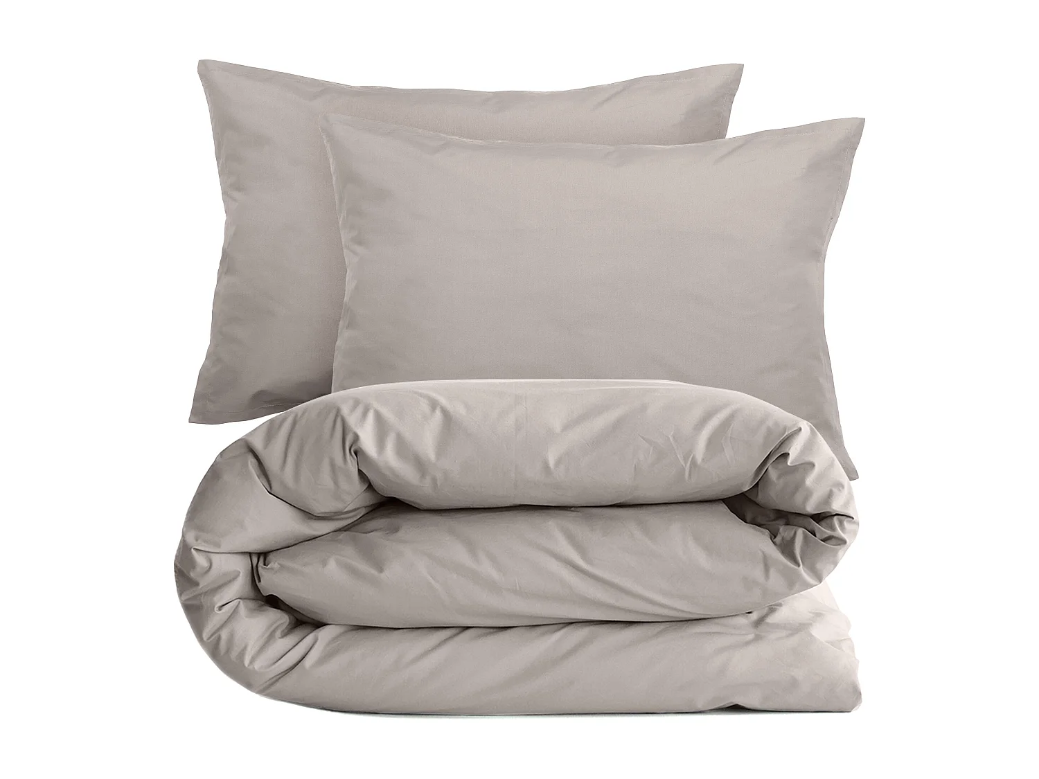 Parure de lit 240x220 cm set 50x70 cm percale MANOIR gris Cendre