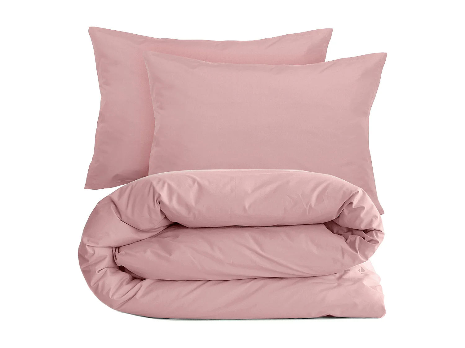 Parure de lit 280x240 cm et taie 50x70 cm percale MANOIR Rose