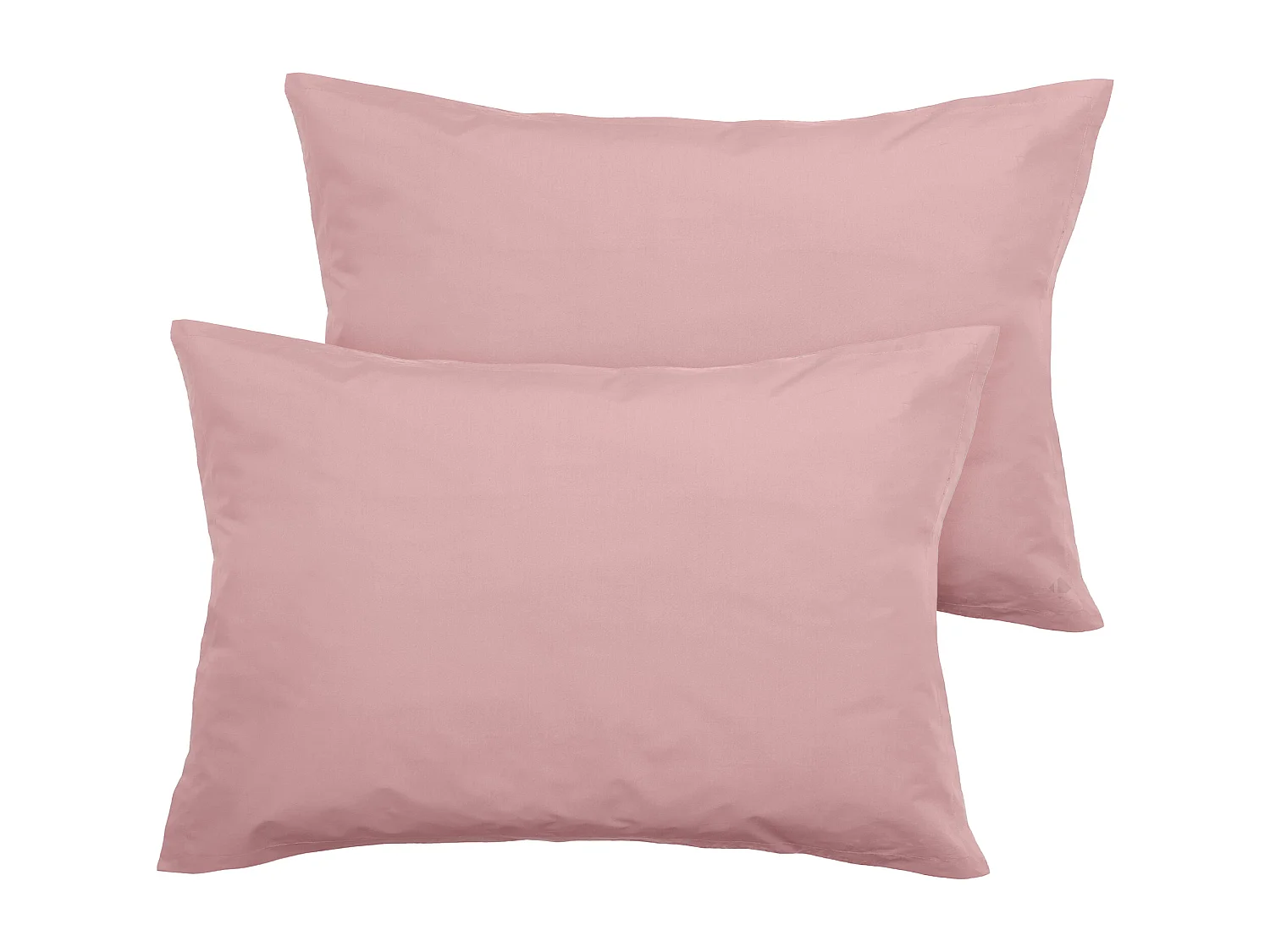 Parure de lit 280x240 cm et taie 50x70 cm percale MANOIR Rose