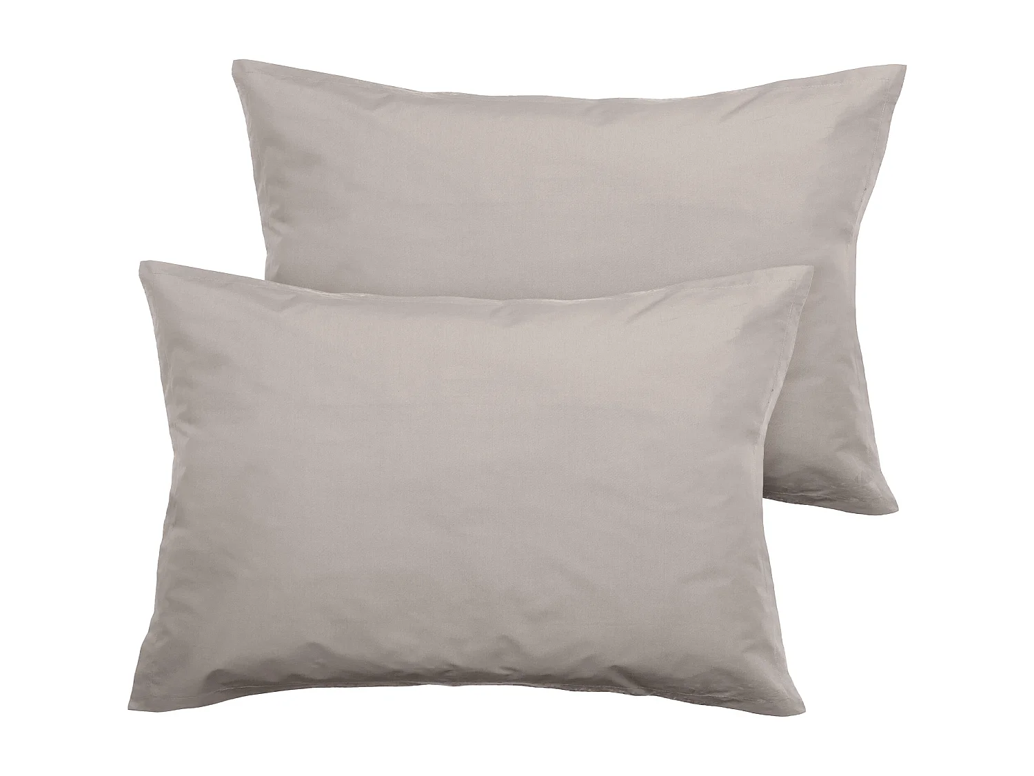 Parure de lit 280x240 cm set 50x70 cm percale MANOIR gris Cendre
