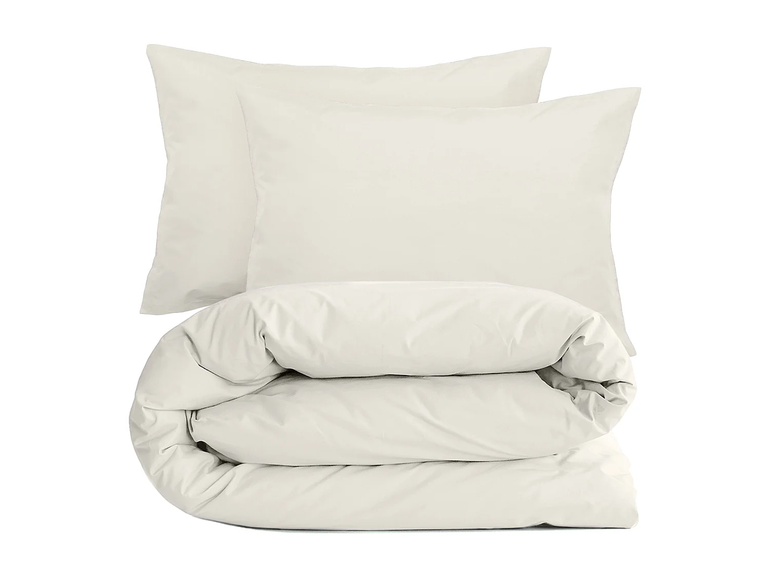 Parure de lit 260x240 cm set 50x70 cm percale MANOIR Ivoire