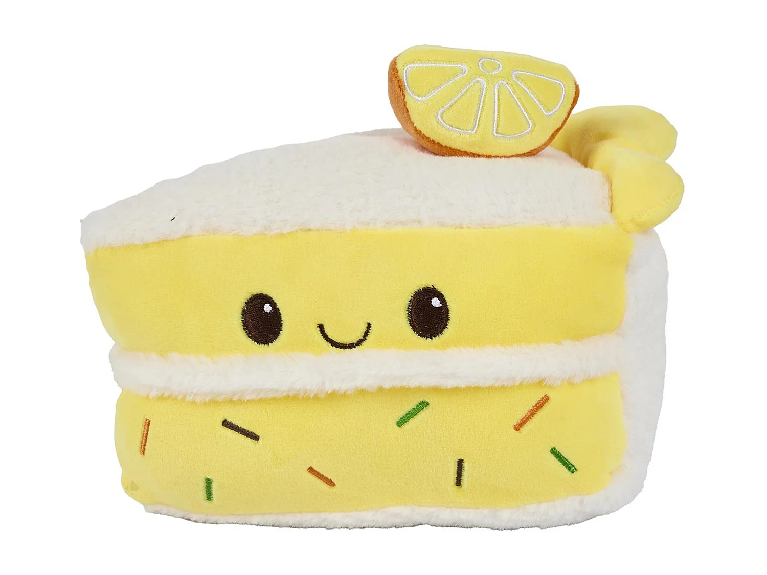 Peluche en polyester forme part de gâteau citron collection CAKE jaune