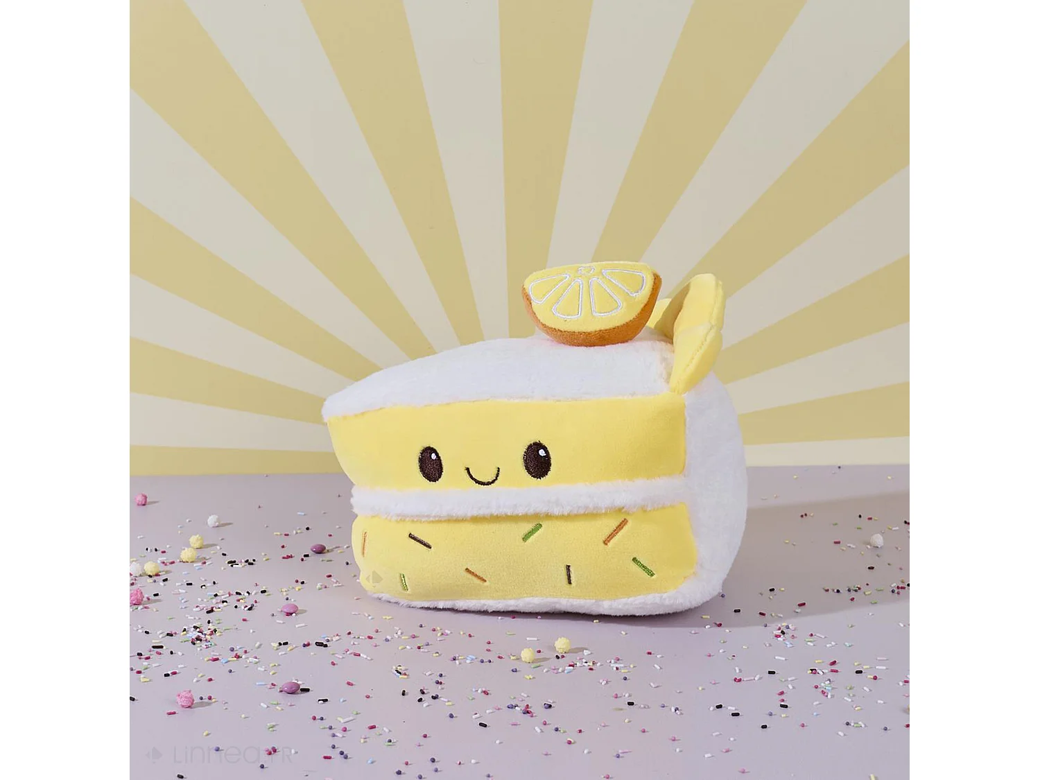 Peluche en polyester forme part de gâteau citron collection CAKE jaune