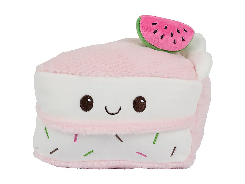 Peluche en polyester forme part de gâteau pastèque collection CAKE rose