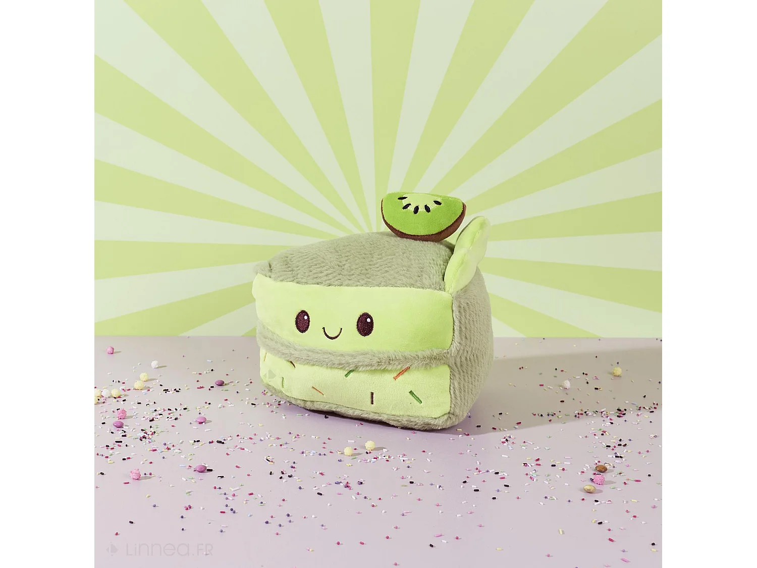 Peluche en polyester forme part de gâteau kiwi collection CAKE vert