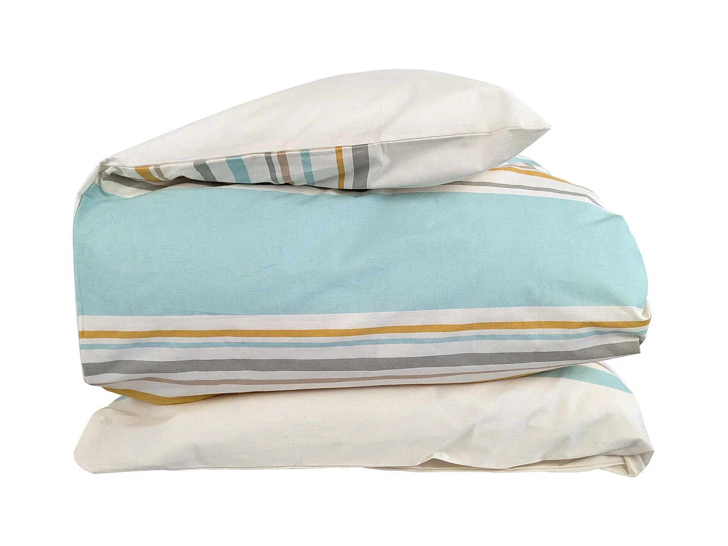 Housse de couette 300x240 cm coton HUGO beige/moutarde