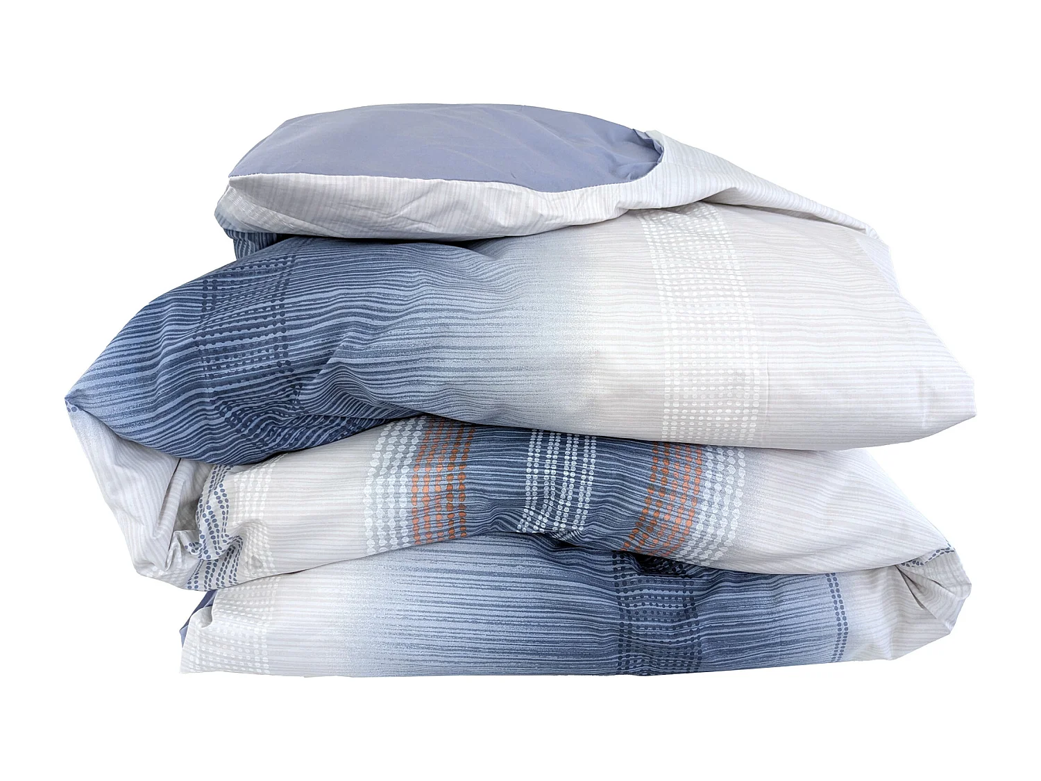 Housse de couette 260x240 cm percale coton ESTEBAN Bleu