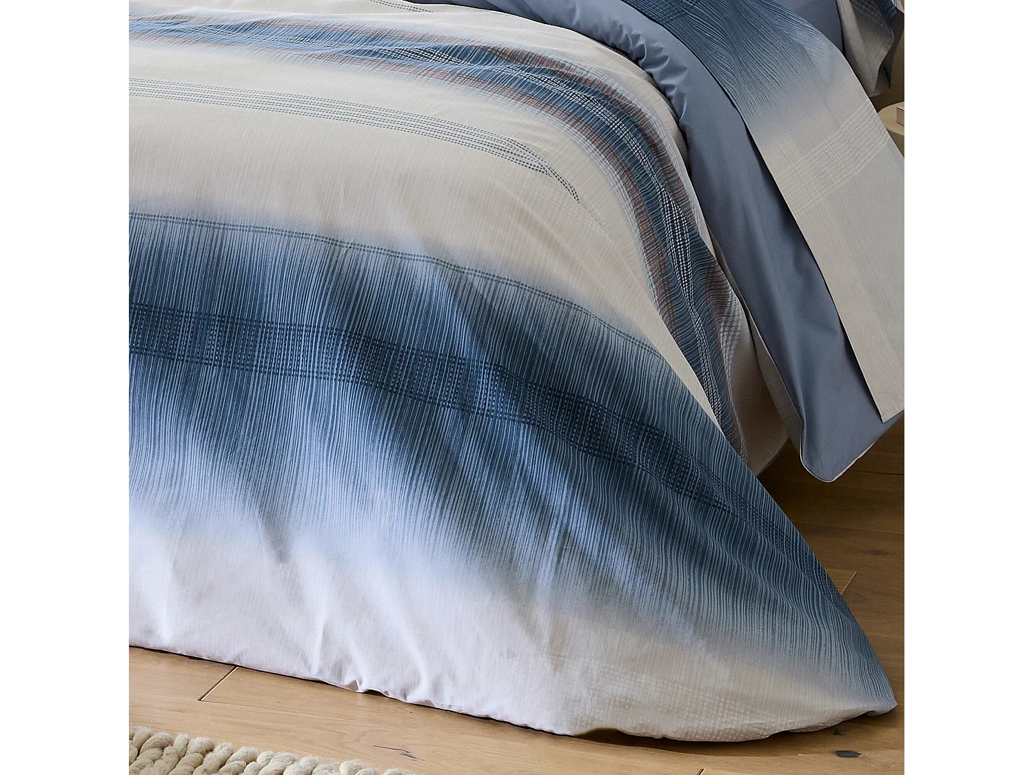 Housse de couette 260x240 cm percale coton ESTEBAN Bleu