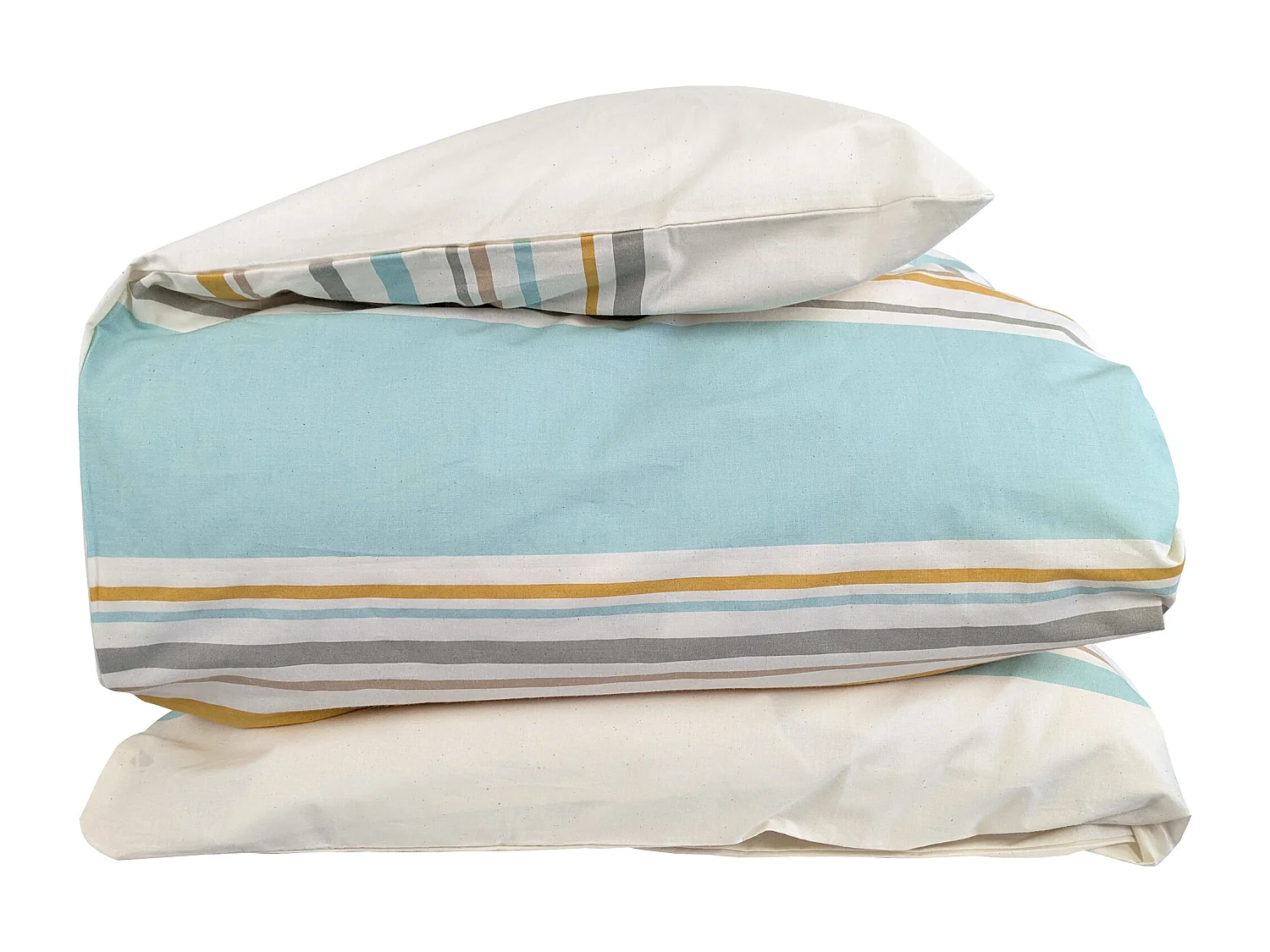 Housse de couette 280x240 cm coton HUGO beige/moutarde