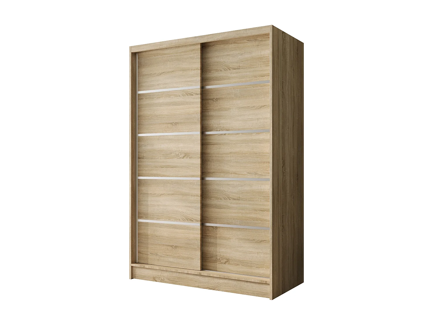 Zweitüriger Schiebeschrank LAUSANNE L4, Regalböden und Kleiderstange (Sonoma)