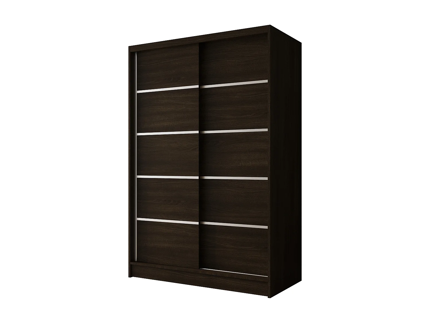 Zweitüriger Schiebeschrank LAUSANNE L4, Regalböden und Kleiderstange (Choco)