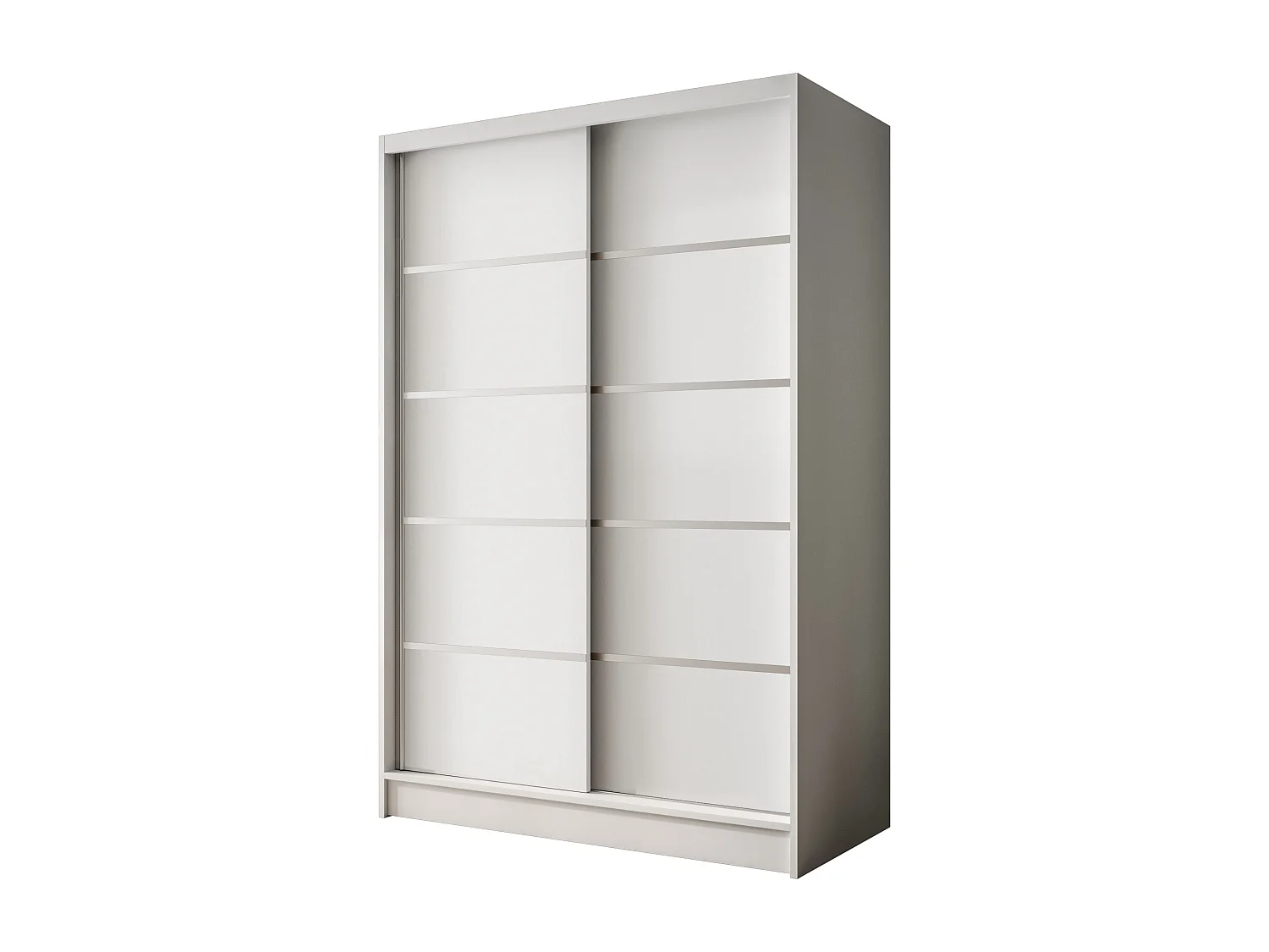 Zweitüriger Schiebeschrank LAUSANNE L4, Regalböden und Kleiderstange (Weiß)