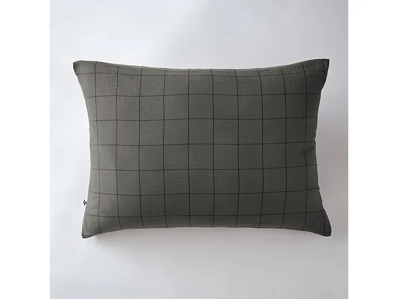 Taie d'oreiller 50 x 70 cm GAÏA MATCH Granit