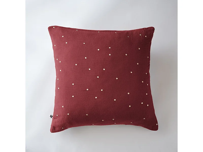 Taie d'oreiller 60 x 60 cm GAÏA CHIC Lie de vin