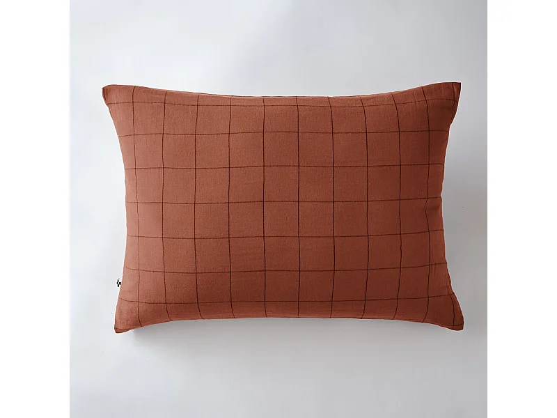 Taie d'oreiller 50 x 70 cm GAÏA MATCH Terracotta