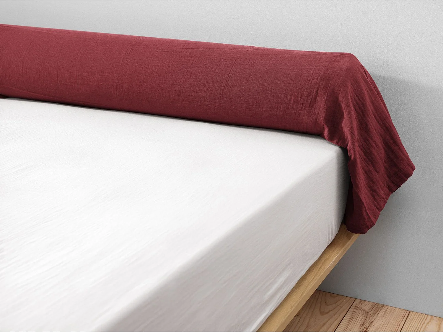 Taie de traversin 85 x 185 cm GAÏA Lie de vin